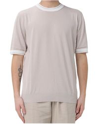 Eleventy - Ribbed-Design T-Shirt - Lyst