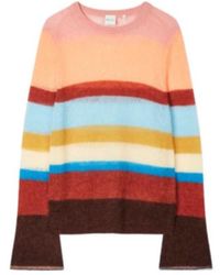 Paul Smith - Flared Sleeve Striped Knitted Sweater - Lyst