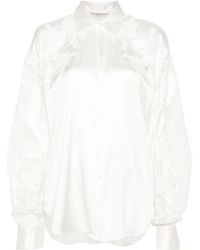 Ermanno Scervino - Lace-Panelled Drop Shoulder Shirt - Lyst