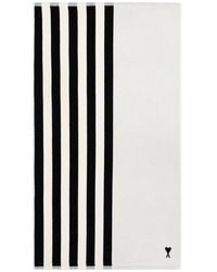 Ami Paris - Ami Logo Detailed Striped Towel - Lyst