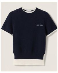 Miu Miu - Crewneck Knitted Top - Lyst
