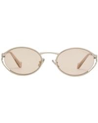 Miu Miu - Thin-Frame Oval Sunglasses - Lyst