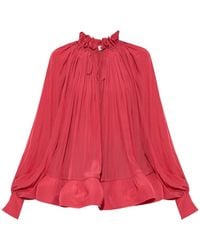 Lanvin - Tie-Neck Ruffle Detailed Blouse - Lyst