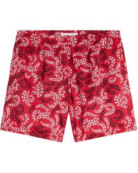 Lanvin - Elasticated Waistband Leaf Printed Swim Shorts - Lyst