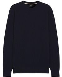 BOSS - Boss Textured Crew Neck Knitted Sweater - Lyst