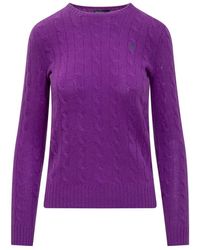 Polo Ralph Lauren - Pony Embroidered Cable-Knit Jumper - Lyst