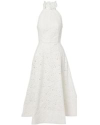 Rebecca Vallance - Bridal Nuvola Embroidered Midi Dress - Lyst