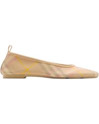 Burberry - Checked Slip-On Ballerina Shoes - Lyst