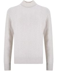 Herno - High-Neck Textured Sweater - Lyst