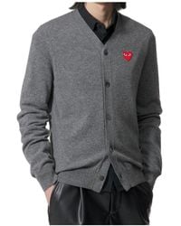 Comme des Garçons - Comme Des Garçons Play Logo Patch Buttoned Cardigan - Lyst