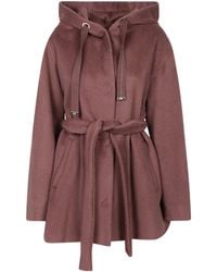 Herno - Hooded Belted Short Coat - Lyst