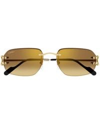 Cartier - Rimless Rectangular Sunglasses - Lyst