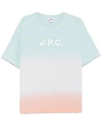A.P.C. - X Asics Logo Printed Gradient T-Shirt - Lyst