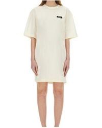 MSGM - Logo Patch Drawstring Dress - Lyst