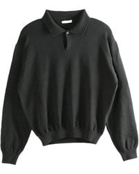 The Row - Long-Sleeved Knitted Polo Jumper - Lyst