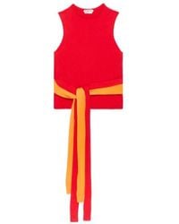 JW Anderson - Jw Anderson Tie-Waist Knitted Top - Lyst