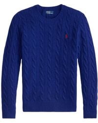 Polo Ralph Lauren - Logo Embroidered Cable-Knitted Jumper - Lyst