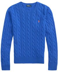 Polo Ralph Lauren - Logo Embroidered Cable-Knitted Jumper - Lyst