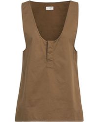 Saint Laurent - Solid Color Sleeveless Top - Lyst