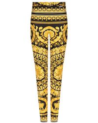 Versace - Barocco-Printed High Waist Leggings - Lyst