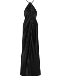 Nili Lotan - Larissa Cutout Silk-Satin Halterneck Maxi Dress - Lyst
