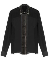 Versace - Embellished Georgette Relaxed Shirt - Lyst