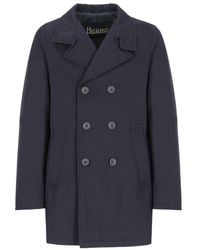 Herno - Padded Twill Double-Breasted Coat - Lyst