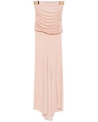 Elisabetta Franchi - Ruched Logo-Plaque Asymmetric Skirt - Lyst