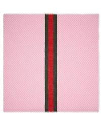 Gucci - Gg Monogrammed Web-Stripe Scarf - Lyst