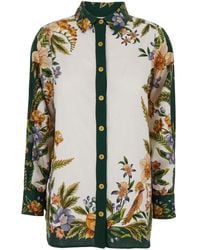 FARM Rio - Floral Printed Long Sleeved Shirt - Lyst