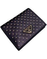 Prada - Small Studded Leather Wallet - Lyst