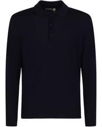 Canali - Long-Sleeve Polo Knitted Top - Lyst