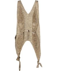 Rick Owens - Two-Tone Metallic Knit Sleeveless Top - Lyst