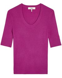 Chloé - Logo-Embroidered Ribbed Wool Top - Lyst