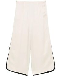 forte_forte - Contrast-Trim Trousers - Lyst