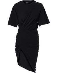 Mugler - Draped Plain Knit Dress - Lyst