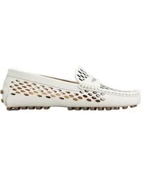 Tod's - Logo Engraved Perforated Loafers - Lyst