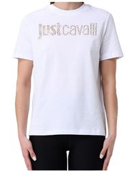Just Cavalli - Studded Logo T-Shirt - Lyst