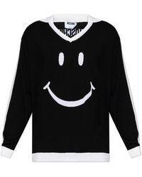 Moschino - Smiley Intarsia Knitted Sweater - Lyst