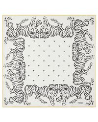 Fendi - Silk Foulard With Tiger Print - Lyst