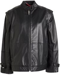 MAX&Co. - Solid Color Leather Jacket - Lyst