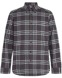 Burberry - Plaid Long-Sleeved Shirt - Lyst