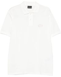 Emporio Armani - Logo Embroidered Short-Sleeved Polo Shirt - Lyst