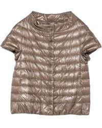 Herno - Quilted Short-Sleeved Down Jacket - Lyst