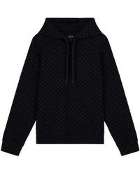 ARMANI EXCHANGE - Logo-Pattern Drawstring Hoodie - Lyst