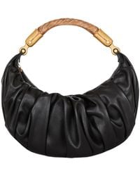 Balmain - Medium Ebene Ruched Shoulder Bag - Lyst