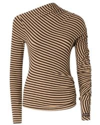 Pinko - Striped Ruched-Detail Top - Lyst