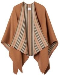 Burberry - Icon Stripe Detail Cape - Lyst