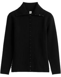 TOTEME - Totême Buttoned High-Neck Knitted Cardigan - Lyst