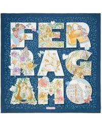 Ferragamo - Printed Silk Scarf - Lyst